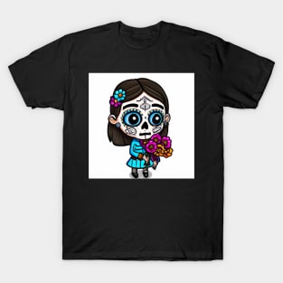 sugar skull flower girl T-Shirt